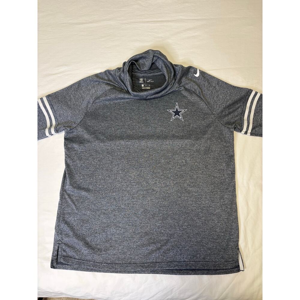 Nike DRI Fit Dallas‎ Cowboys NFL Womens Size XL Grey Turtleneck Funnel